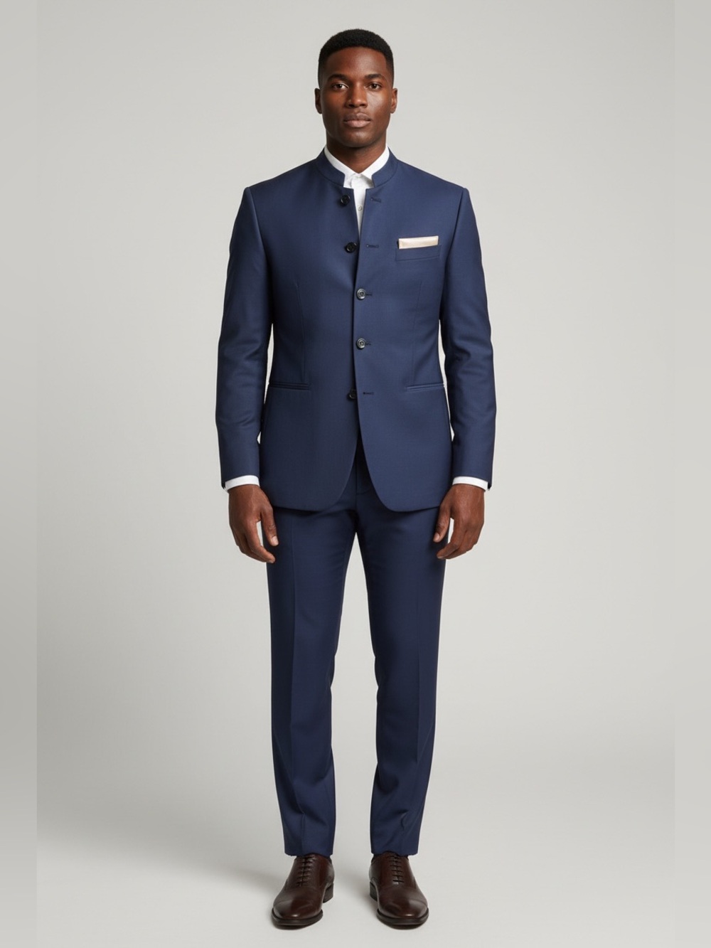 NWOT Navy Mandarin Collar Men’s Suit